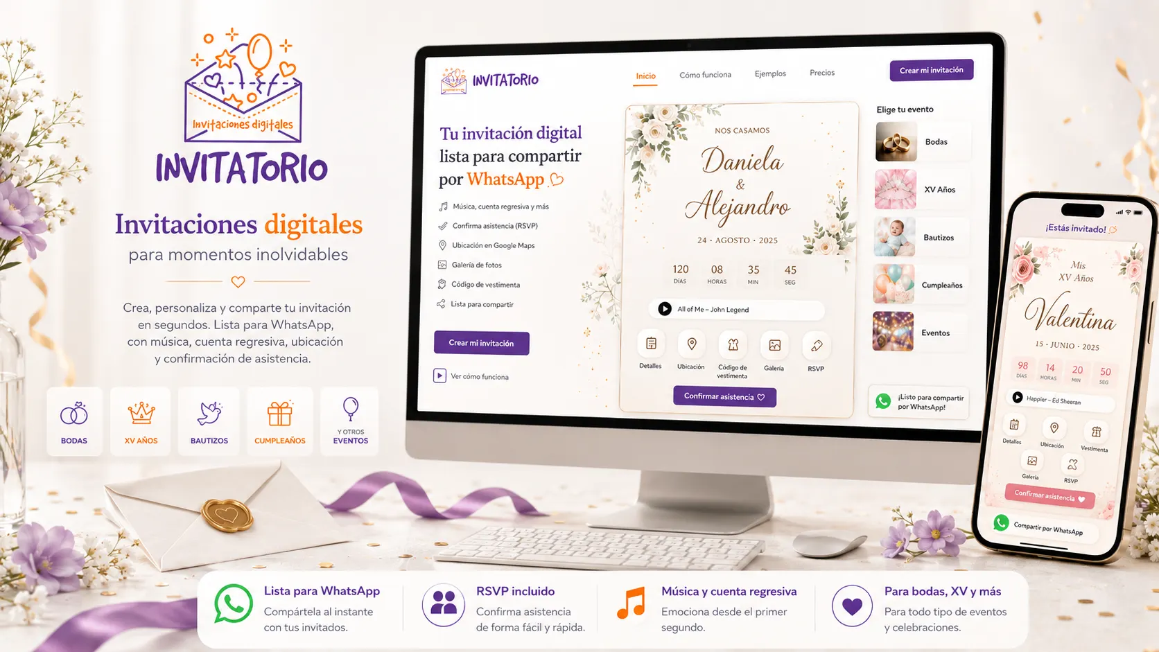 Vista del proyecto web Invitatorio